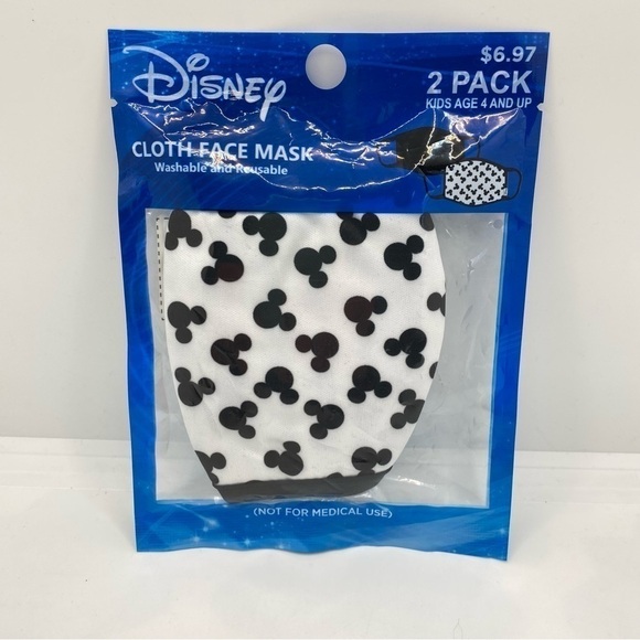 Disney Kids Reusable Cloth Face Masks 2 Pack For Kids 4 And Up New In Package - Picture 2 of 7